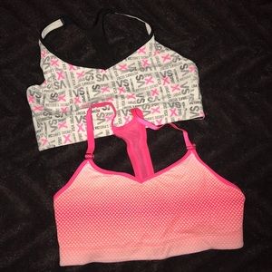 LOT OF 2 The Player VS Racerback Sports Bra sz L